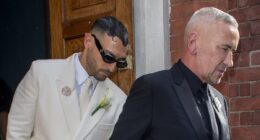 Fat Tony is married! DJ, 58, exchanges vows with Stavros Agapiou, 32, in front of celebrity friends Boy George, Claire Sweeney and Davina McCall