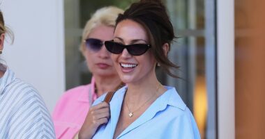 From Corrie to Cannes! Former soap stars Michelle Keegan and Helen Flanagan look typically chic as they step out during prestigious 78th Film Festival