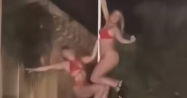 Fury as half-naked 'British' pole dancers hold 'disgraceful' photoshoot at historic Greek palace