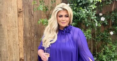 Gemma Collins grows her own vegetables and keeps chickens as she works on her off grid garden to maintain two stone weight loss