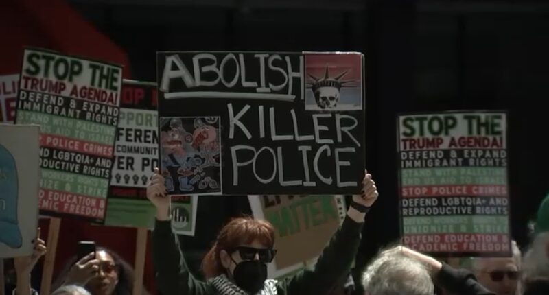 George Floyd day of action protest in Federal Plaza, downtown Chicago commemorates 5 years since of police brutality murder