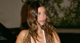 Hailey Bieber nearly spills out of low-cut dress before flashing backside in bikini on wild Miami trip without Justin Bieber