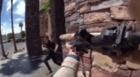 Heartstopping bodycam vid shows hero cop gun down Vegas shooter who tried to commit gym massacre before his rifle jammed
