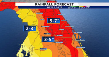 Here comes the rain, Florida! Up to 7 inches possible in next week