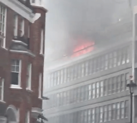 Huge fire rips through London tower block with flats engulfed in flames as 75 firefighters scrambled