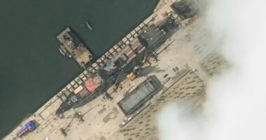 Humiliated Kim fuming as new 5,000-ton warship is ‘CRUSHED’ in catastrophic launch during grand unveiling ceremony
