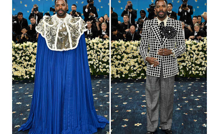 In pinstripes and hats, with canes and twists on suiting, Met Gala crowd largely did menswear proud