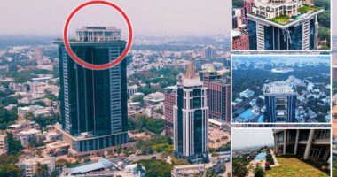 Inside world’s wackiest £15million mansion left abandoned on 400ft skyscraper – and why the owner never moved in