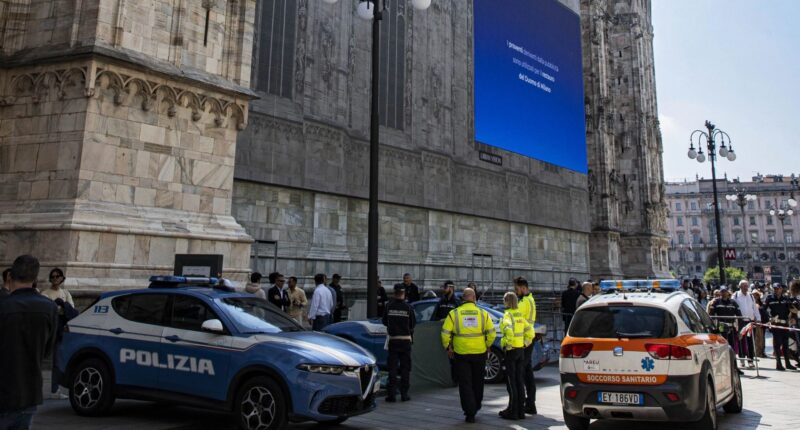 Killer on prison release stabs colleague before jumping to his death off Milan Cathedral in front of horrified tourists