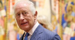 King Charles and Queen Camilla pose with their official Coronation state portraits as artwork is unveiled at the National Gallery
