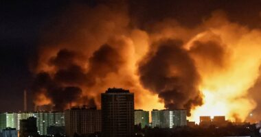 Kyiv suffers night of hell with explosions and apocalyptic fires as Putin unleashes 'record number of Iskander-M missiles' on Ukraine