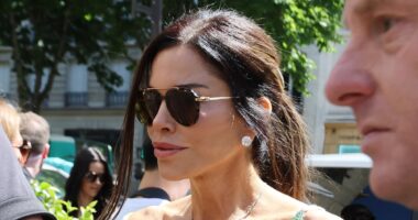 Lauren Sanchez stuns in ab-flashing co-ord as she joins Katy Perry, Kim Kardashian and Kris Jenner for day two of her Paris bachelorette party