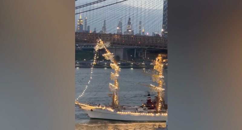 Massive sailing vessel collides with Brooklyn Bridge in dramatic NYC crash caught on camera