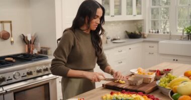 Meghan Markle admits she doesn't 'have time to cook everyday' but will make takeaways look as 'beautiful' as possible after attracting ridicule with her food presentation on Netflix show