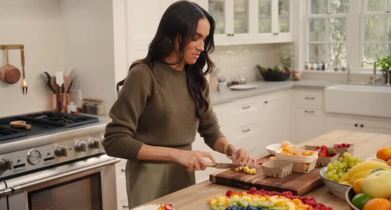 Meghan Markle admits she doesn't 'have time to cook everyday' but will make takeaways look as 'beautiful' as possible after attracting ridicule with her food presentation on Netflix show