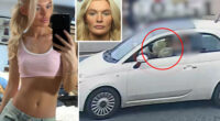 Moment teen inhales laughing gas at the wheel before smashing into pedestrian & leaving her with horror injuries