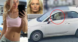 Moment teen inhales laughing gas at the wheel before smashing into pedestrian & leaving her with horror injuries