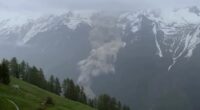 Moment village is buried and homes destroyed as massive glacier crashes down Swiss mountain: Urgent search operation launched