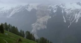 Moment village is buried and homes destroyed as massive glacier crashes down Swiss mountain: Urgent search operation launched