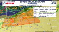 National Weather Service issues Severe Thunderstorm Warning for several parts of Northeast Ohio