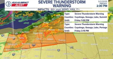 National Weather Service issues Severe Thunderstorm Warning for several parts of Northeast Ohio