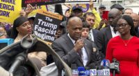 Newark mayor caught in hot mic moment making vulgar comment about Trump official while in court over arrest at ICE detention center