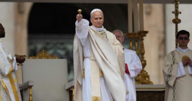 Pope Leo XIV takes first popemobile ride in St. Peter's Square ahead of inaugural Mass