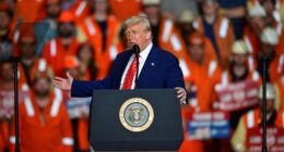 President Donald Trump tells US steelworkers he's going to double tariffs on foreign steel from 25% to 50%