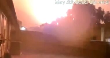 Private jet seen exploding in thunderous FIREBALL that killed six including famous drummer and music producer