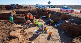 Road workers make startling find as they come across 9-foot beast during construction project