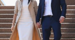 The Duke and Duchess of Sussex at the Sydney Opera House during their royal tour of Australia in 2018