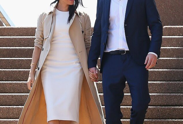 The Duke and Duchess of Sussex at the Sydney Opera House during their royal tour of Australia in 2018