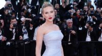 Scarlett Johansson looks elegant in a strapless baby blue gown she joins glamorous Eva Herzigova, Elsa Hosk and Toni Garrn at Cannes Film Festival's A Private Life premiere