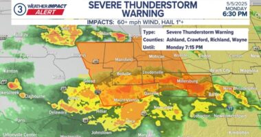 Severe Thunderstorm Warning in effect for parts of several Northeast Ohio counties