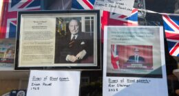 Shopkeeper is 'gobsmacked' after picture of Enoch Powell in her window is recorded by police as 'non-crime hate incident'