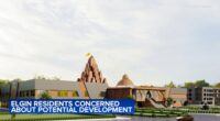 Some Elgin, Illinois residents concerned about plan for new Hindu temple and townhomes on Galt Boulevard, north of Route 20