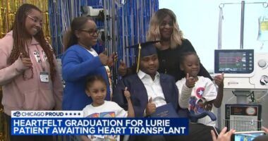Taevion Norris with Duchenne muscular dystrophy graduates West Leyden High while awaiting heart transplant at Lurie Children's