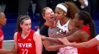 Tempers flare between Caitlin Clark and Angel Reese in WNBA opener as Chicago Sky star is held back from rival
