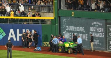 The 20-year-old man who fell to the warning track at a Pirates game is awake