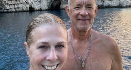 Tom Hanks, 68, goes shirtless in 37th wedding anniversary post with wife Rita Wilson