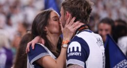 Tottenham stars embrace their WAGs after Europa League final triumph as party begins in Bilbao