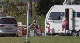 Travellers invade school playing fields forcing furious head teacher to relocate lessons and admit it will be difficult to evict them