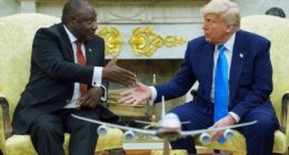 Trump confronts South African leader with baseless claims of the systematic killing of white farmers