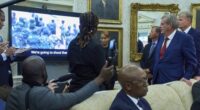 Trump confronts South African leader with baseless white farmer kill claims