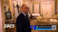 Welcome to Putin's crib! Russian president gives tour of his gilded Kremlin apartment for the first time - and it's complete with gold-framed mirrors, glittering chandeliers and even a grand piano