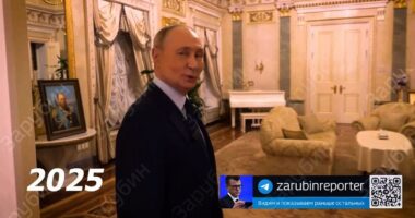 Welcome to Putin's crib! Russian president gives tour of his gilded Kremlin apartment for the first time - and it's complete with gold-framed mirrors, glittering chandeliers and even a grand piano