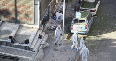 Woman, 38, killed after bomb explodes in her hands in massive blast in Greece as cops probe plot to blow up bank