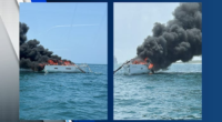 4 rescued from burning sailboat off Cape Canaveral, officials say