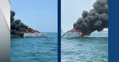 4 rescued from burning sailboat off Cape Canaveral, officials say