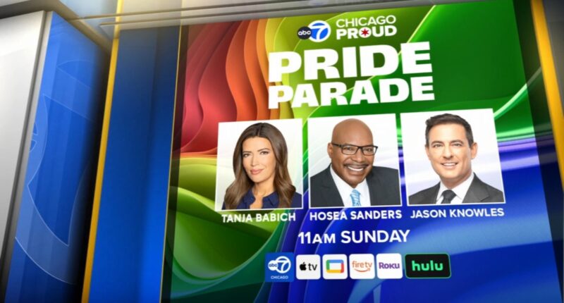 ABC7 Chicago to celebrate 2025 Pride Parade with live broadcast Sunday; Tanja Babich, Hosea Sanders, Jason Knowles to host